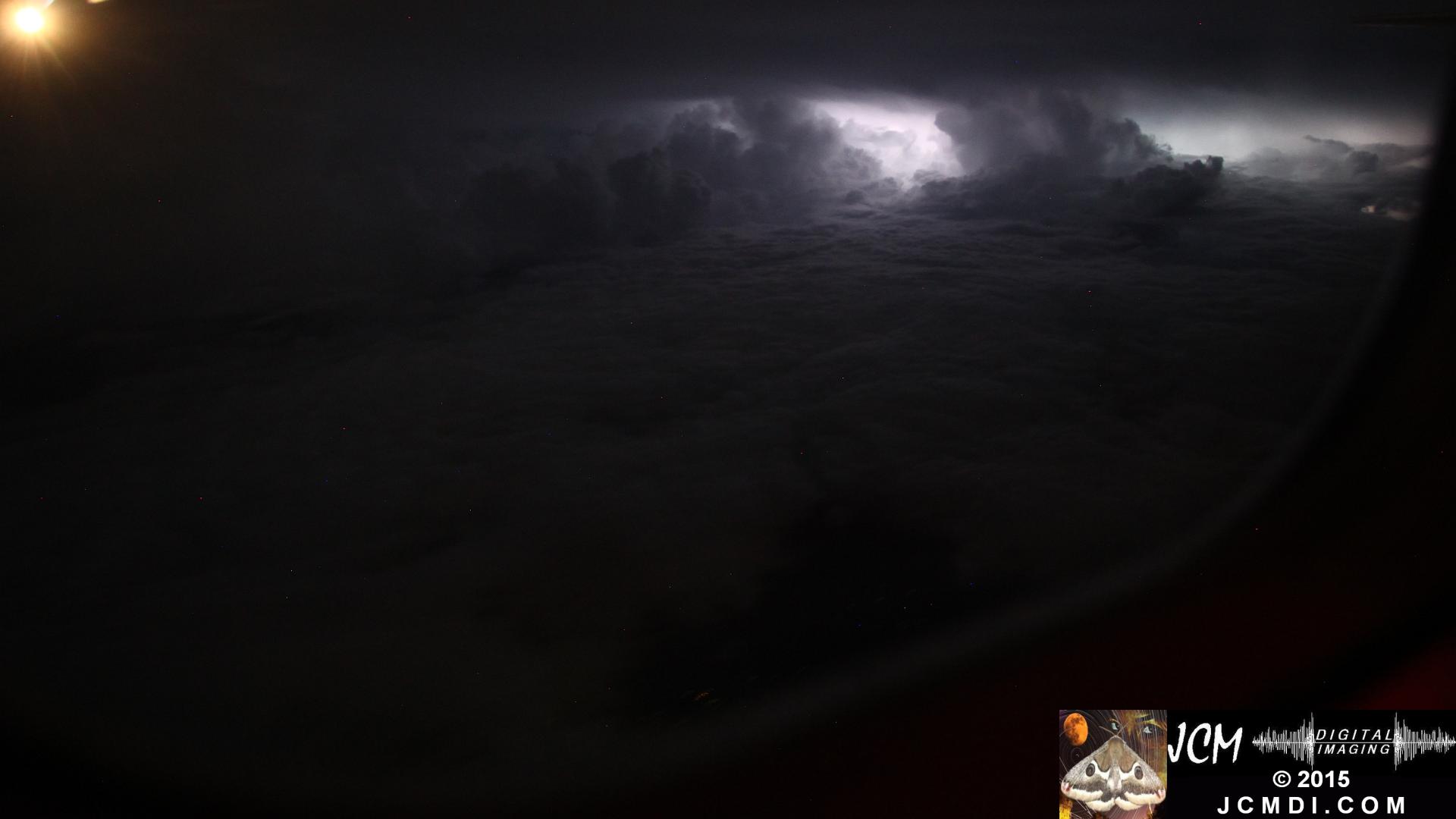 Cloud lightning from aircraft window � BNA to LAX 7-28-2015 hand-held, Canon 5D Mk2